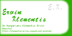 ervin klementis business card